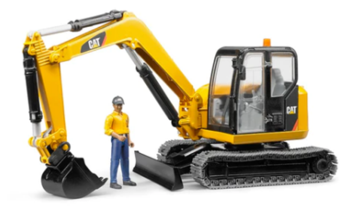 Picture of Cat Mini Excavator with Man